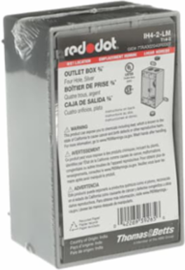 Aluminum Weatherproof Box 18.3 Cubic Inches 3/4 Inch Hub 4 Outlets