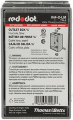 Aluminum Weatherproof Box 18.3 Cubic Inches 3/4 Inch Hub 4 Outlets