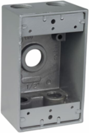 3/4 Inch Aluminum Weatherproof Box with 18.3 Cubic Inches and 5 Outlets