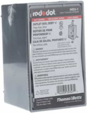 Universal Weatherproof Box, 25.5 Cubic Inches, 1/2 Inch Hub Size, Silver