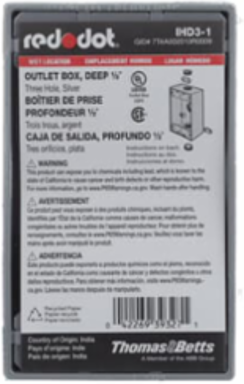 Universal Weatherproof Box, 25.5 Cubic Inches, 1/2 Inch Hub Size, Silver