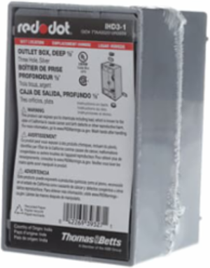 Universal Weatherproof Box, 25.5 Cubic Inches, 1/2 Inch Hub Size, Silver