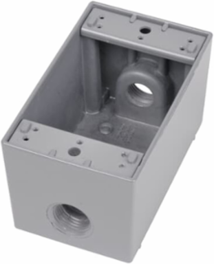 Universal Weatherproof Box, 25.5 Cubic Inches, 1/2 Inch Hub Size, Silver