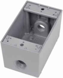 Universal Weatherproof Box, 25.5 Cubic Inches, 1/2 Inch Hub Size, Silver