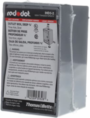 Deep Universal Weatherproof Box, 25.5 Cubic Inch, Aluminum, 3-Hole