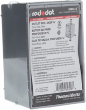Deep Universal Weatherproof Box, 25.5 Cubic Inch, Aluminum, 3-Hole