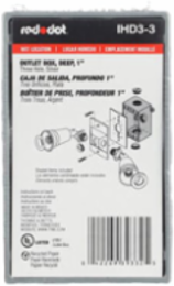 Deep Aluminum Weatherproof Device Box 23 Cubic Inches, 1 Inch Hub Size, Silver