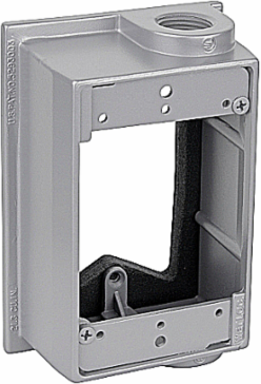 Single Gang Flanged Extension Adapter, 1-7/8 Inch Deep, 1/2 Inch Hub Size