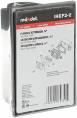 3/4 Inch 2 Hole Flanged Extension Adapter, 1-7/8 Inch Deep, Aluminum