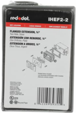 3/4 Inch 2 Hole Flanged Extension Adapter, 1-7/8 Inch Deep, Aluminum