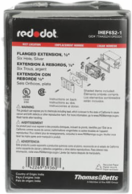 Flanged Extension Adapter, 1-7/8 Inch Deep, 1/2 Inch Hub Size, 6 Outlets