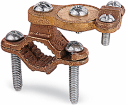 Cast Bronze Ground Clamp for Wire Range 10-6, Water Pipe Size 1/2-1