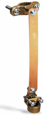 Ground Clamp with Copper Strap for Wire Range 10-6 & Water Pipe Size 1/2-1 Inch