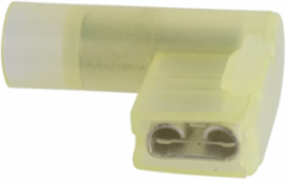 Nylon Fully Insulated Female Barrel Flag Disconnect, 12-10 AWG, Tab Size .250x.032, Yellow