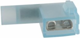 Nylon Fully Insulated Female Barrel Flag Disconnect, 16-14 AWG, Blue