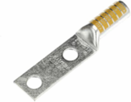 Copper Two-Hole Lug Long Barrel 250 kcmil 1/2 Inch Bolt Hole Yellow