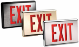 LED Exit Sign, Universal Mount, Aluminum, 9-3/4 Inch Height x 14 Inch Width