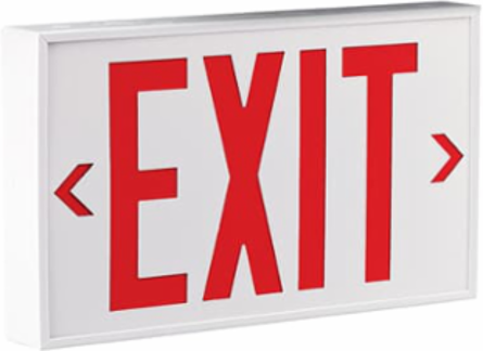 LED Exit Sign, 8-3/4 Inch Height x 14-1/8 Inch Width, 120 V AC/DC