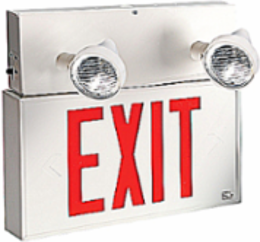 Exit Signs - Double Face Aluminum, 2 LED Lamps, 6V, 4W, Factory White