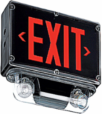 Exit Combination Unit 12-5/8 Inch x 14 Inch, 60W, 12VDC, MR16 LED