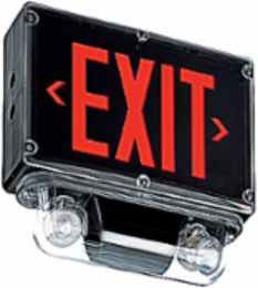 Exit Combination Unit 12-5/8 Inch x 14 Inch, 60W, 12VDC, MR16 LED
