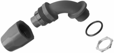 1 Inch 90 Degree Liquidtight Non-Metallic Fitting, PVC, Temperatures up to 107 C