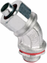 Liquidtight Conduit Fitting, 45 Degree, 3/4 Inch, Malleable Iron