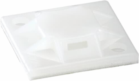 Black Cable Tie Mount Base 0.74 Inch Nylon Adhesive 100 Pack