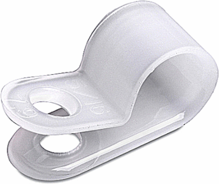 Plain Edge Cable Clamps, Nylon 6.6, 0.50 Inch Wide, #10 Screw Mounting