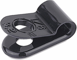Plain Edge Cable Clamps, Black Nylon 6.6, 0.50 Inch Width, #10 Screw Mount