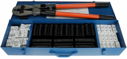 Compression Tool Kit with Metal Carrying Case & Connectors