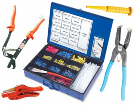 Compression Tool Kit with Metal Carrying Case & Connectors