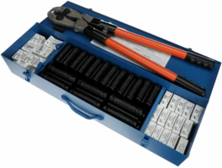 Compression Tool Kit with Metal Carrying Case & Connectors