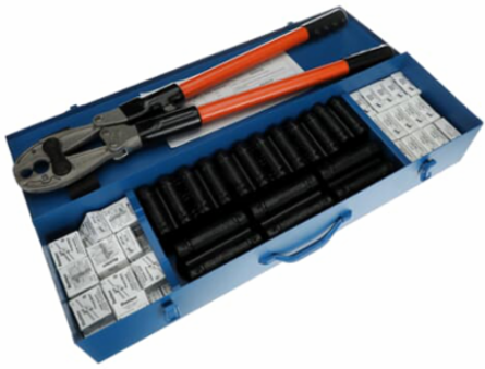 Compression Tool Kit with Metal Carrying Case & Connectors