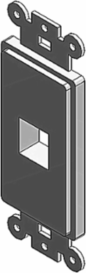 Floor Box Accessories 1-Port Rectangular Keystone Adapter, White