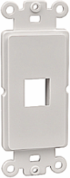 Floor Box Accessories 1-Port Rectangular Keystone Adapter, White