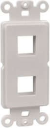 Rectangular Keystone Adapter, 2-Port, Non-Metallic, White