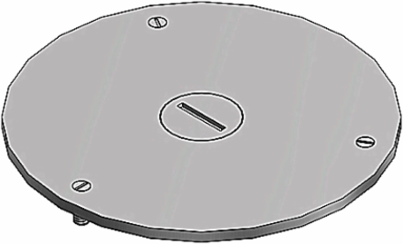 Flush Service Cover Plate, 4 Inch Diameter, Brass Material
