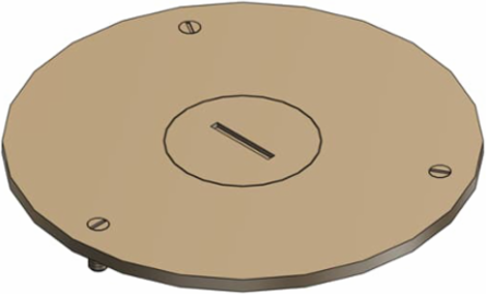 Brass Cover Plate, 4 Inch Diameter, 1 Inch NPS Plug Size