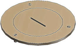 Brass Flush Service Cover Plate, 4 Inch Diameter, 2-5/8 Inch Plug Size