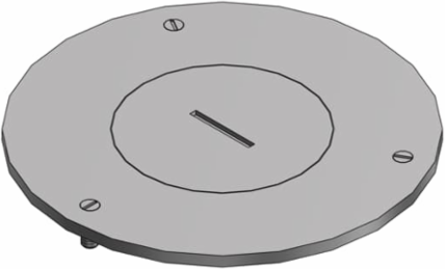 Cover Plate for Flush Service Floor Boxes, 4 Inch Diameter, 2 Inch Plug Size, Aluminum