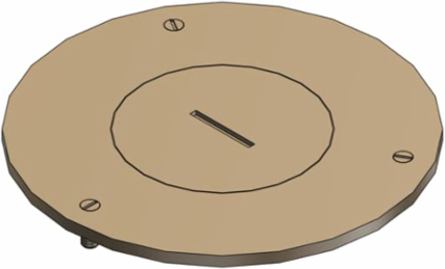 Brass Cover Plate 4 Inch Diameter for Flush Service Floor Boxes, 2 Inch Plug Size