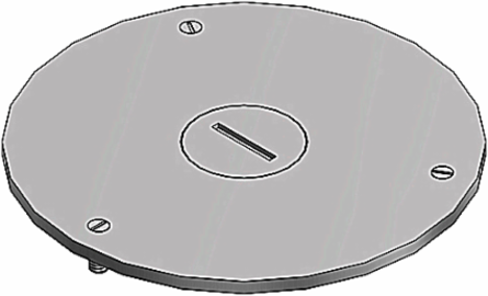 Flush Service Cover Plate, 4 Inch Diameter, Aluminum
