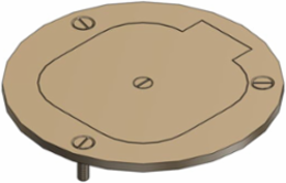 Brass Flush Service Floor Box Cover Plate, 4 Inch Diameter