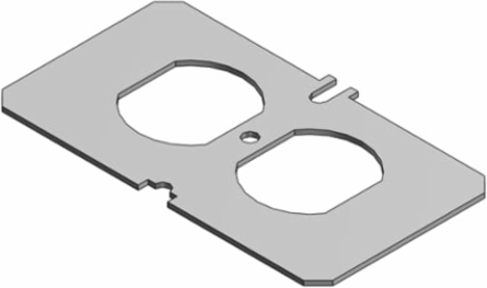Recessed Service Steel Face Plate for Duplex Receptacle | UL E2969