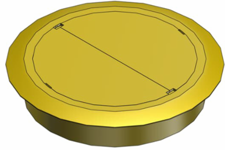 Plastic Carpet Plate, 5-11/16 Inch Diameter, Gold, Non-Metallic