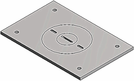 Flush Service Cover Plate for Multi-Gang Floor Boxes, 4-1/2 Inch x 3 Inch, Aluminum