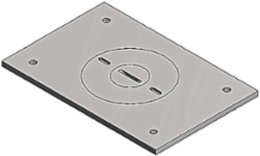 Flush Service Cover Plate for Multi-Gang Floor Boxes, 4-1/2 Inch x 3 Inch, Aluminum