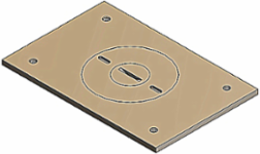 Flush Service Cover Plate for Multi-Gang Floor Boxes, 4-1/2 Inch x 3 Inch, Brass