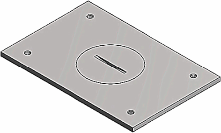 Aluminum Flush Service Cover Plate, 4-1/2 Inch x 3 Inch